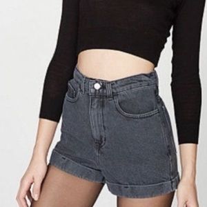 Stone wash high waisted American apparel denim shorts